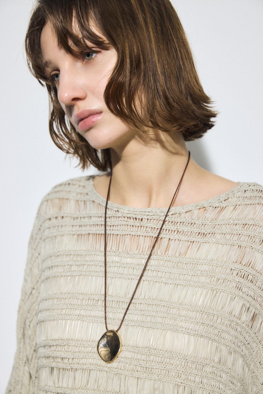 メタルプレートコードネックレス BRN FREE