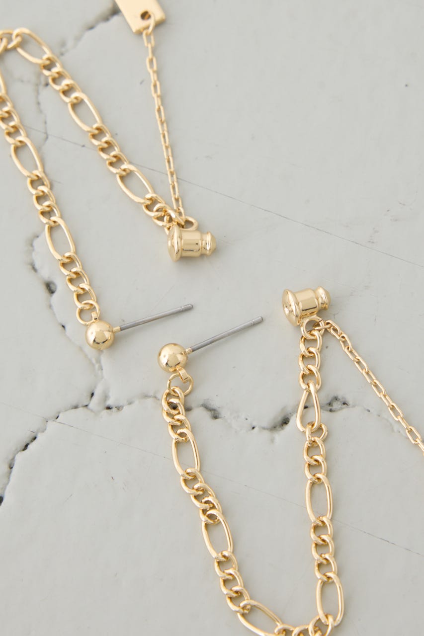 ミックスチェーンスウィングピアス L/GLD FREE