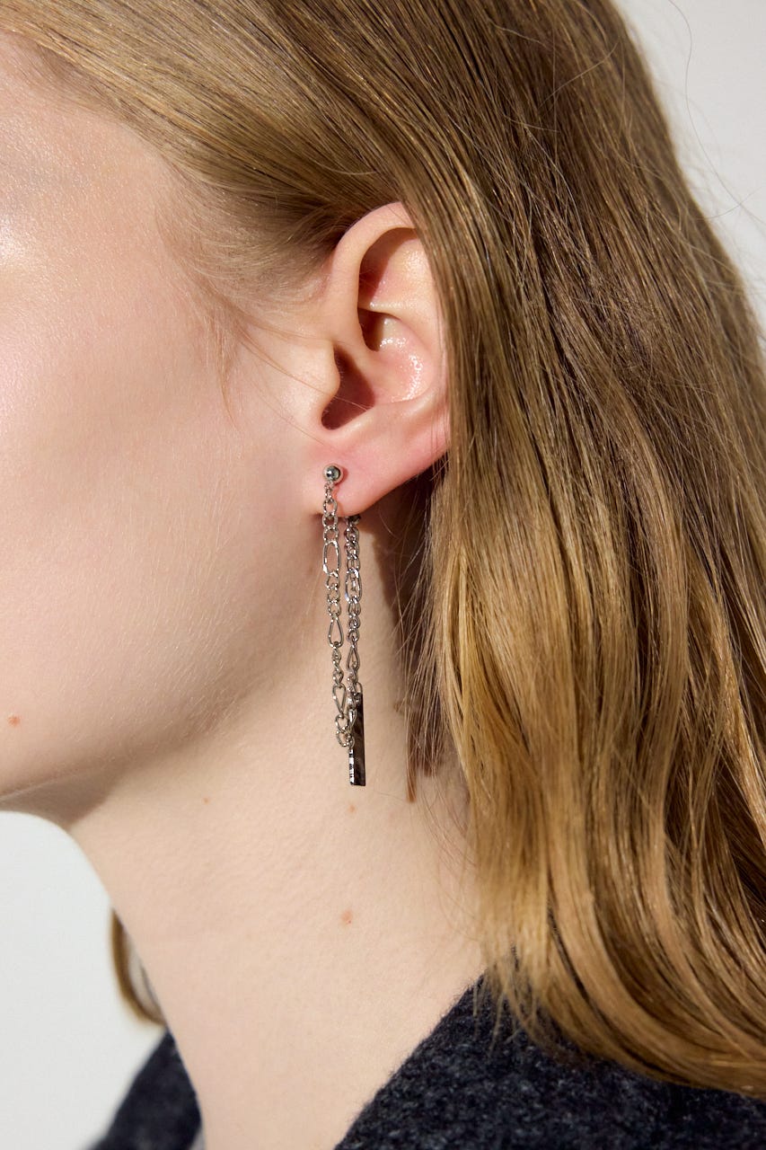 ミックスチェーンスウィングピアス SLV FREE