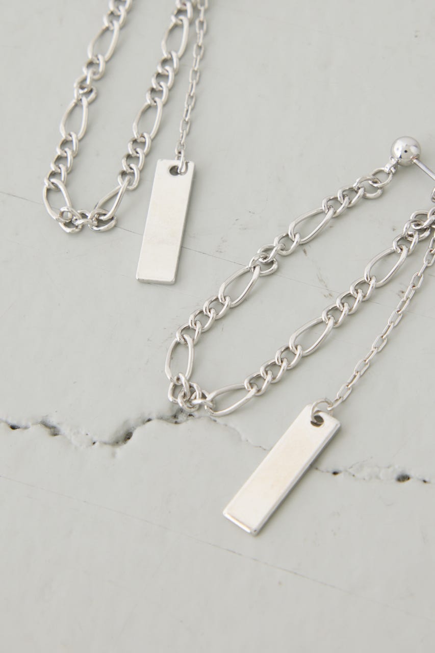 ミックスチェーンスウィングピアス SLV FREE