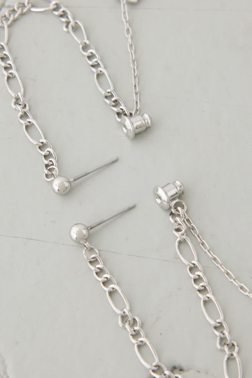 ミックスチェーンスウィングピアス SLV FREE