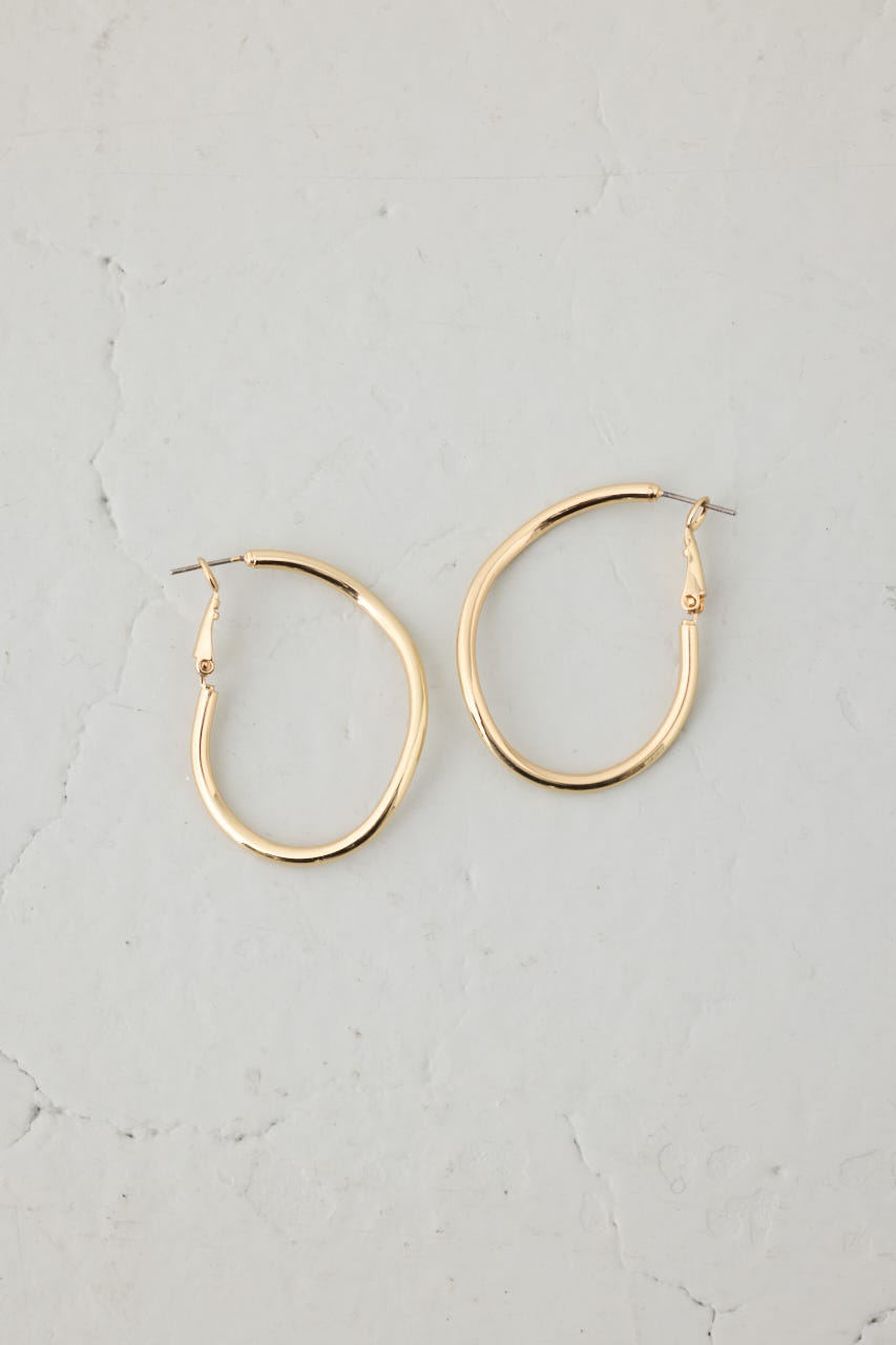 ニュアンスカーブビッグフープピアス L/GLD FREE