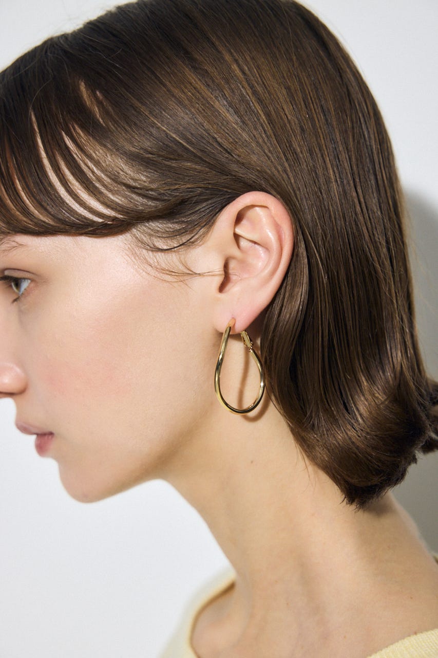 ニュアンスカーブビッグフープピアス L/GLD FREE