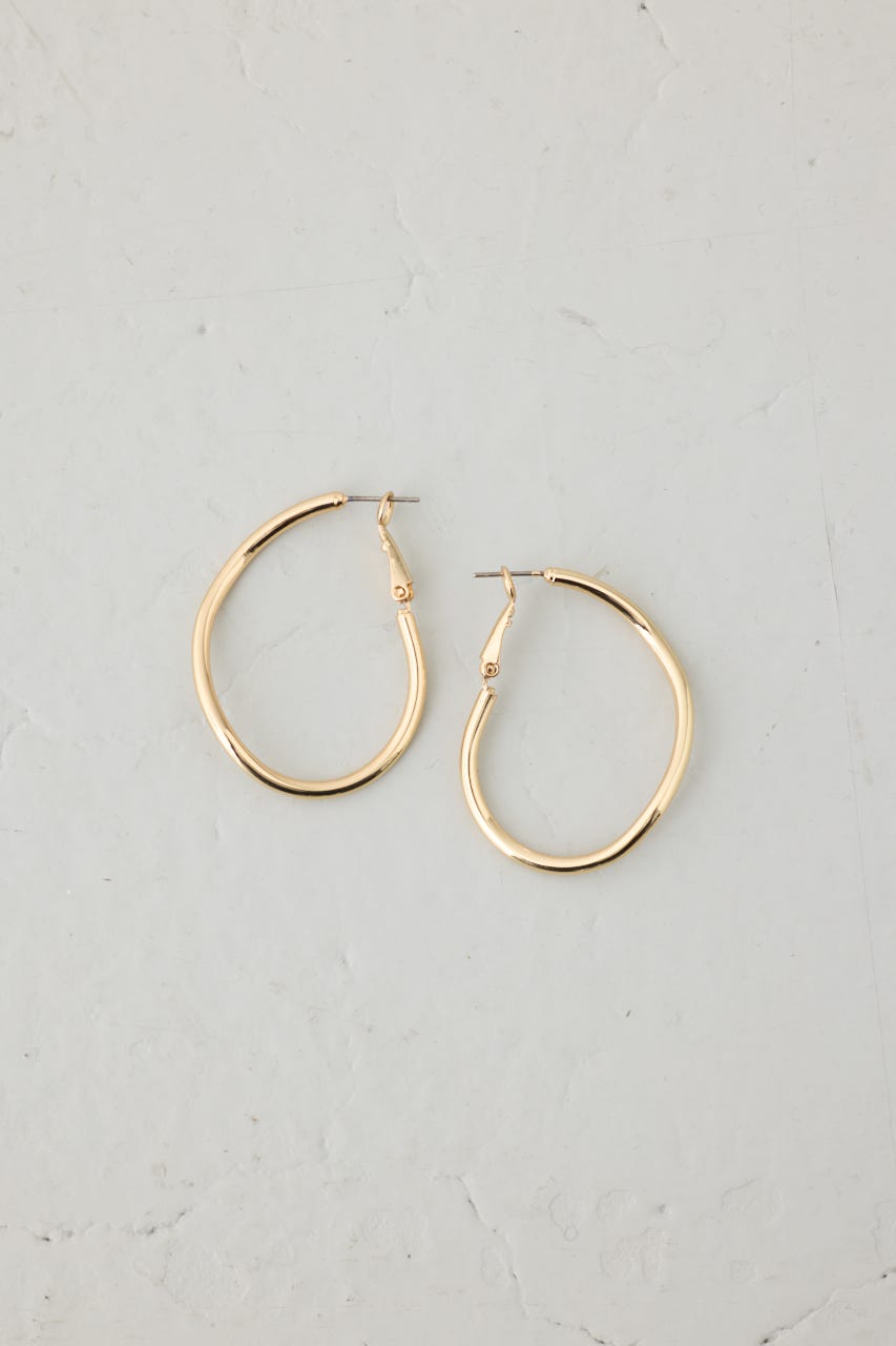 ニュアンスカーブビッグフープピアス L/GLD FREE