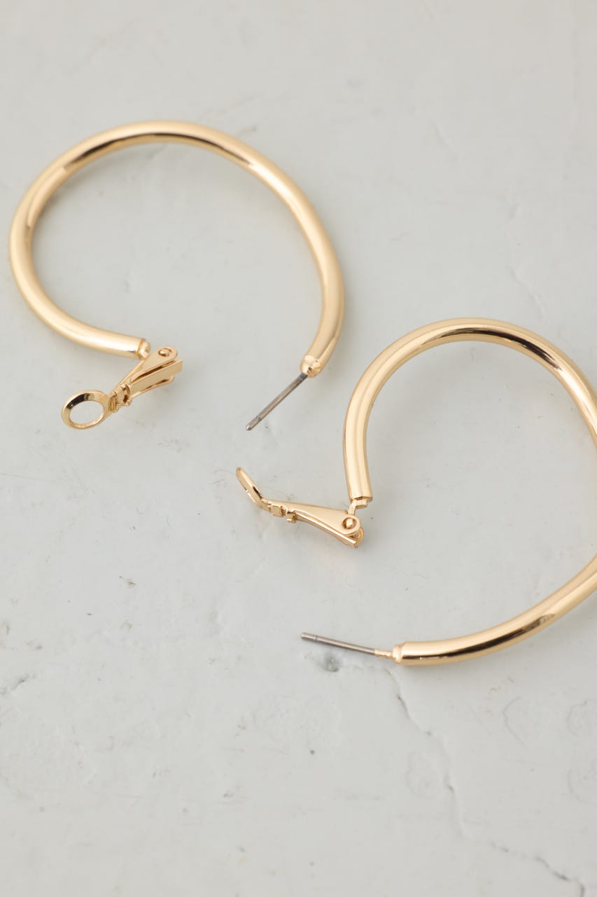 ニュアンスカーブビッグフープピアス L/GLD FREE