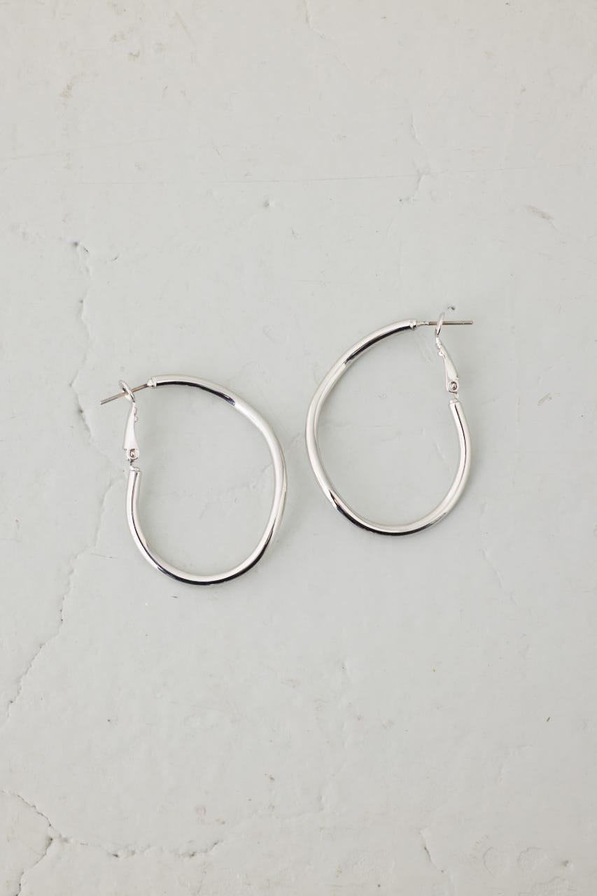 ニュアンスカーブビッグフープピアス SLV FREE