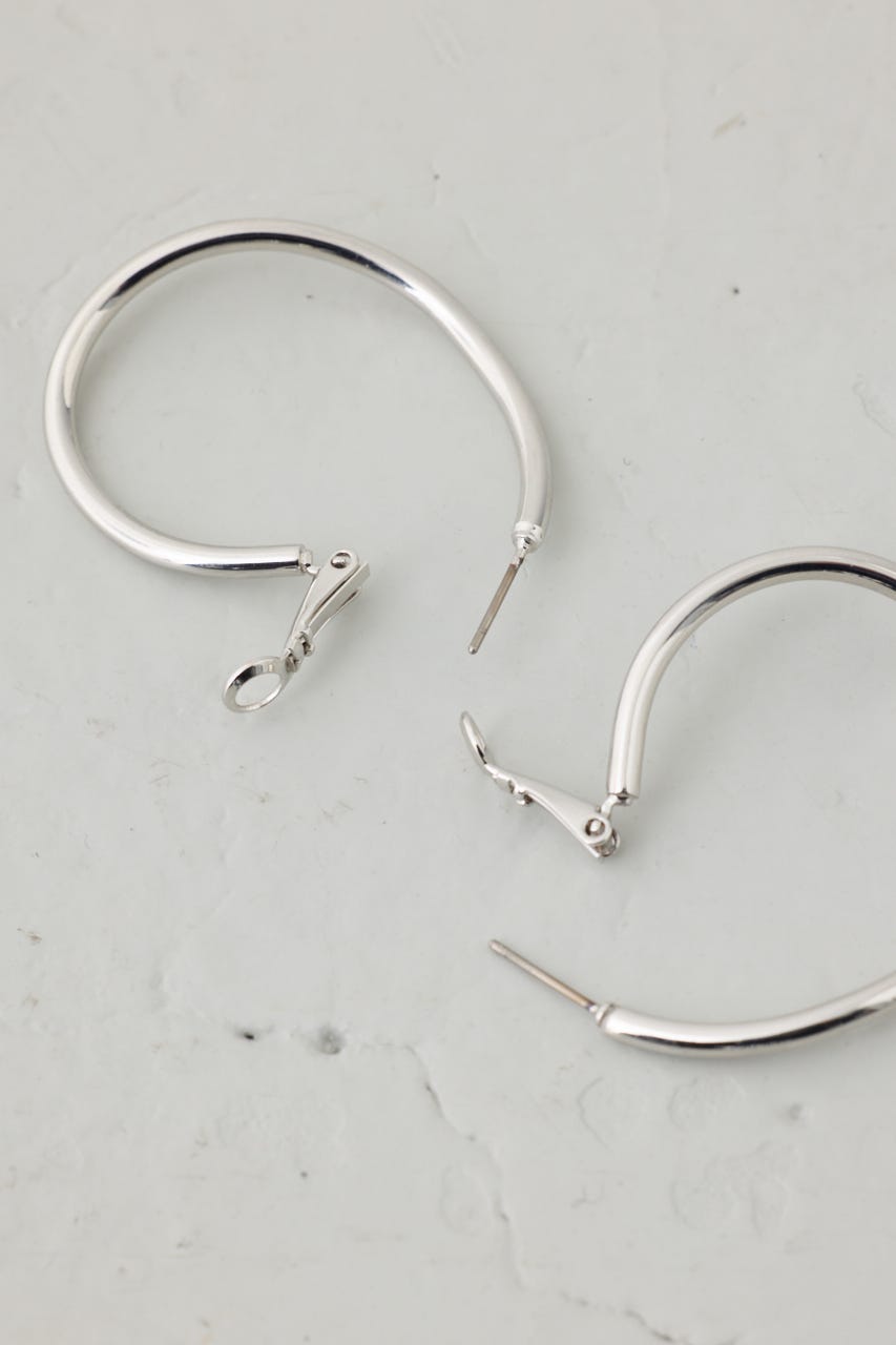 ニュアンスカーブビッグフープピアス SLV FREE