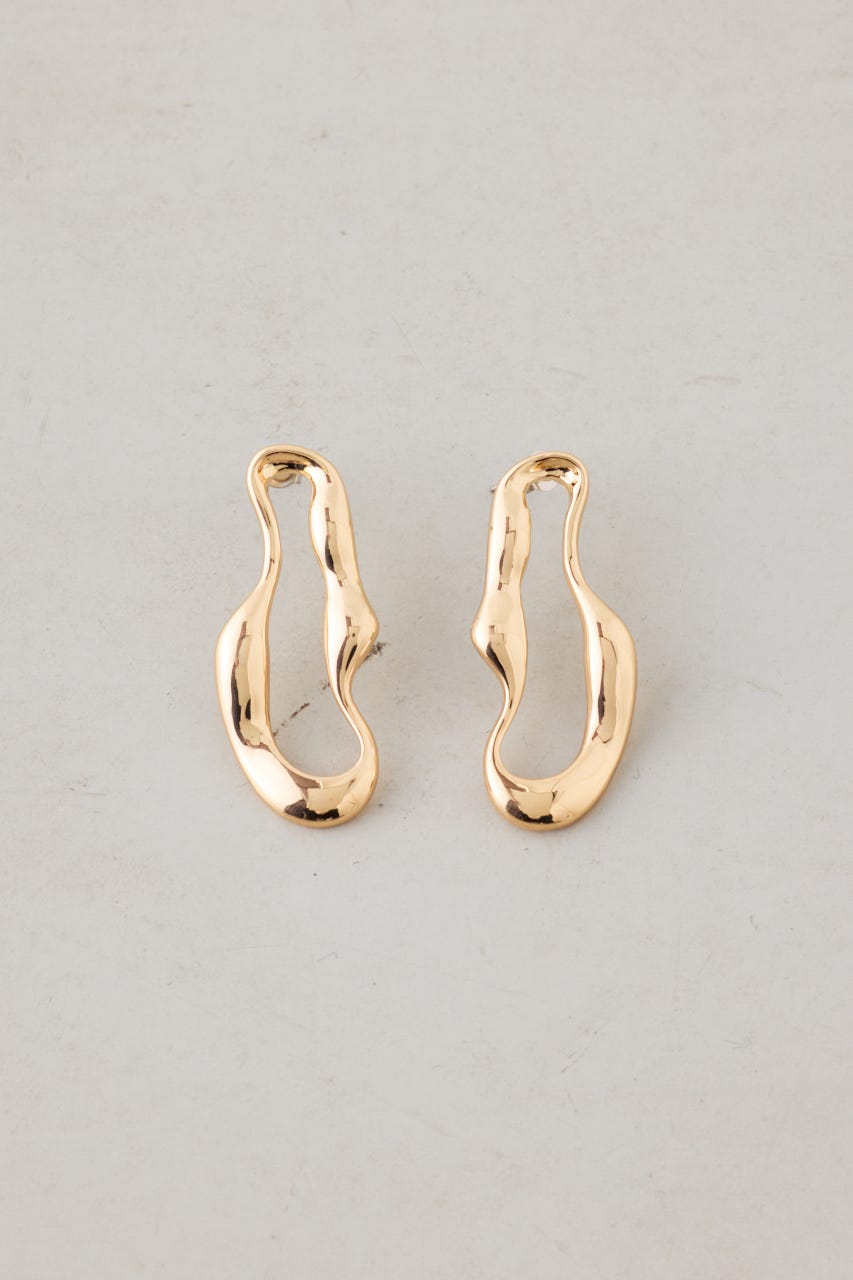 ウェイビーサークルピアス L/GLD FREE