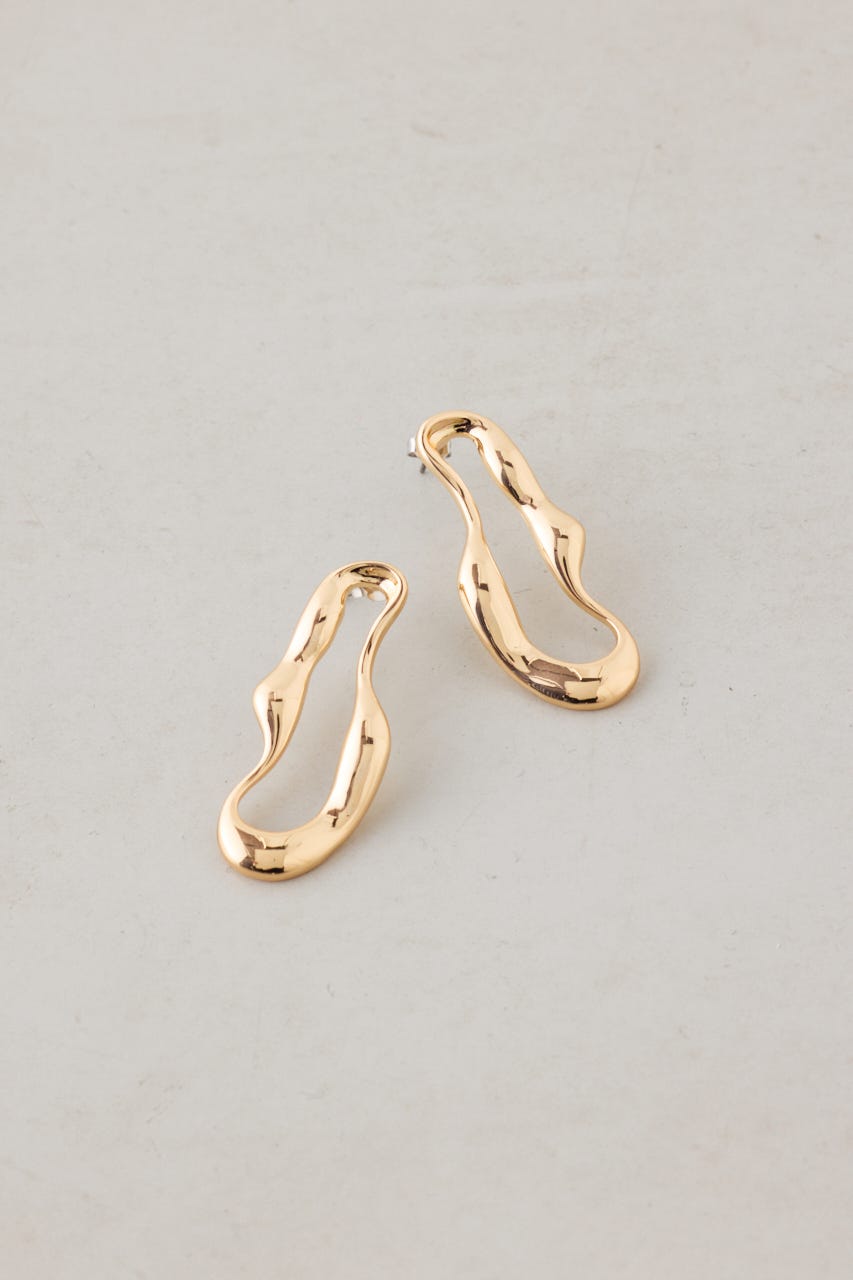 ウェイビーサークルピアス L/GLD FREE