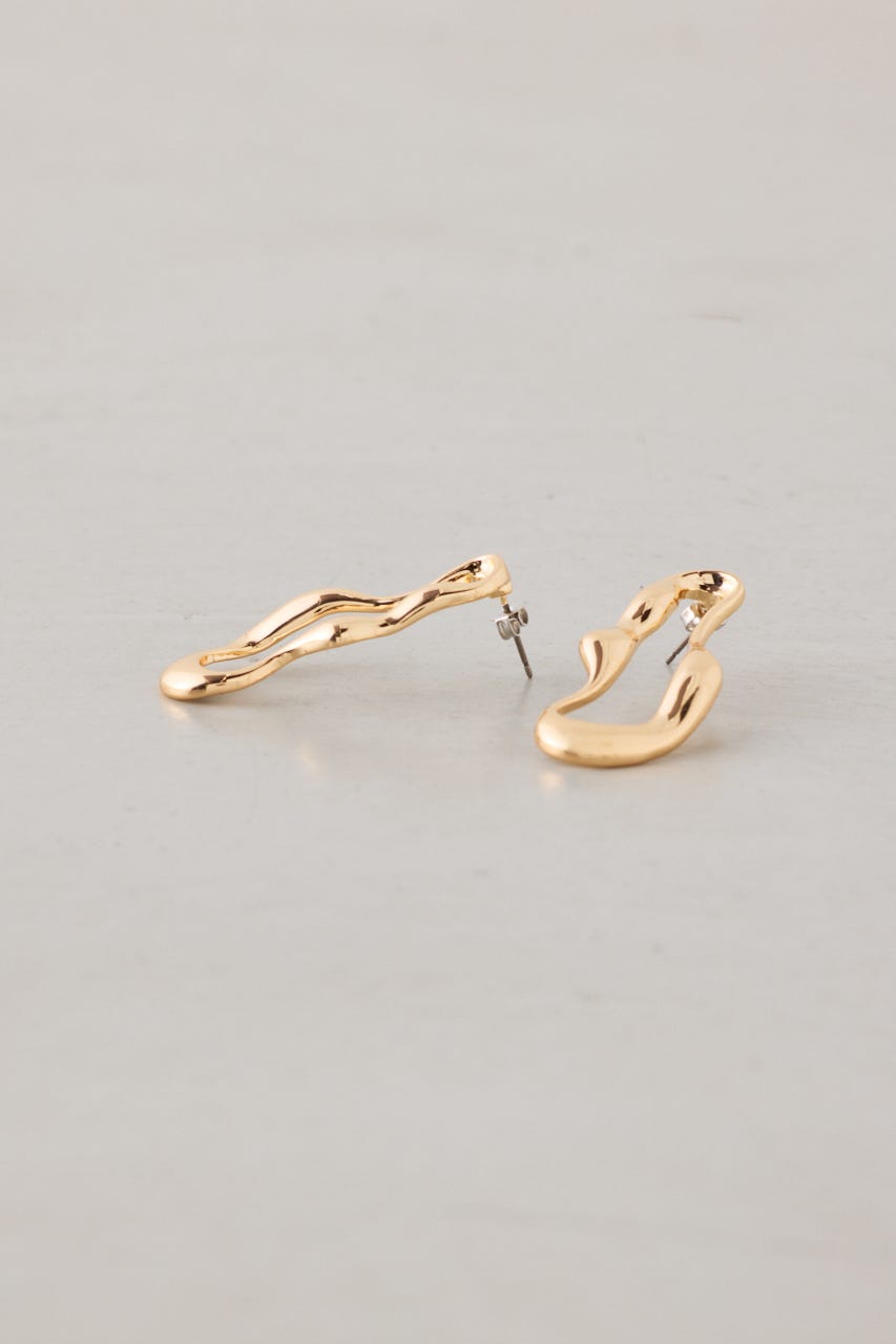 ウェイビーサークルピアス L/GLD FREE