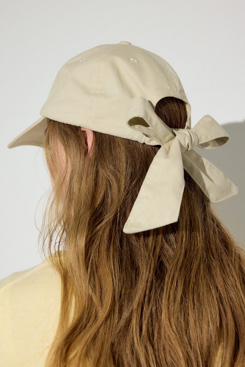 バックリボンキャップ L/BEG FREE