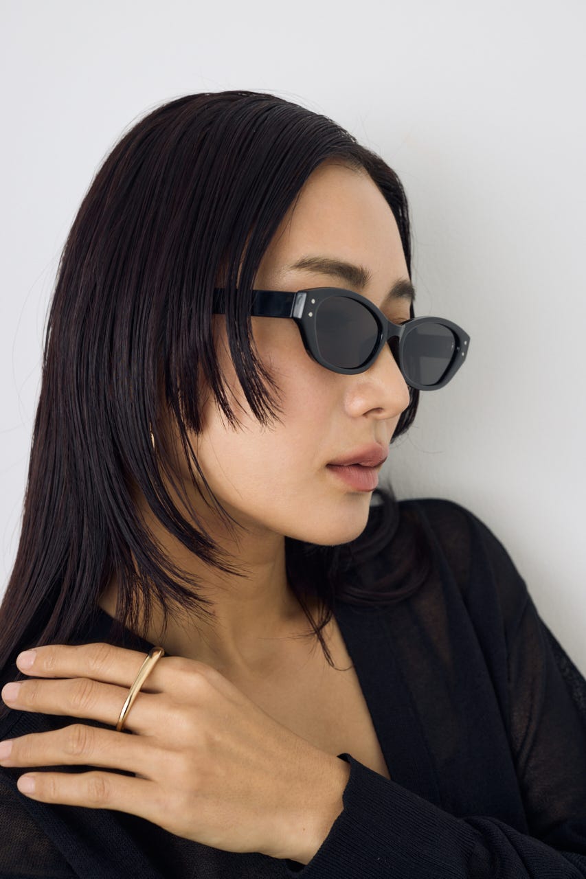 スクエアフレームアイウェア BLK FREE