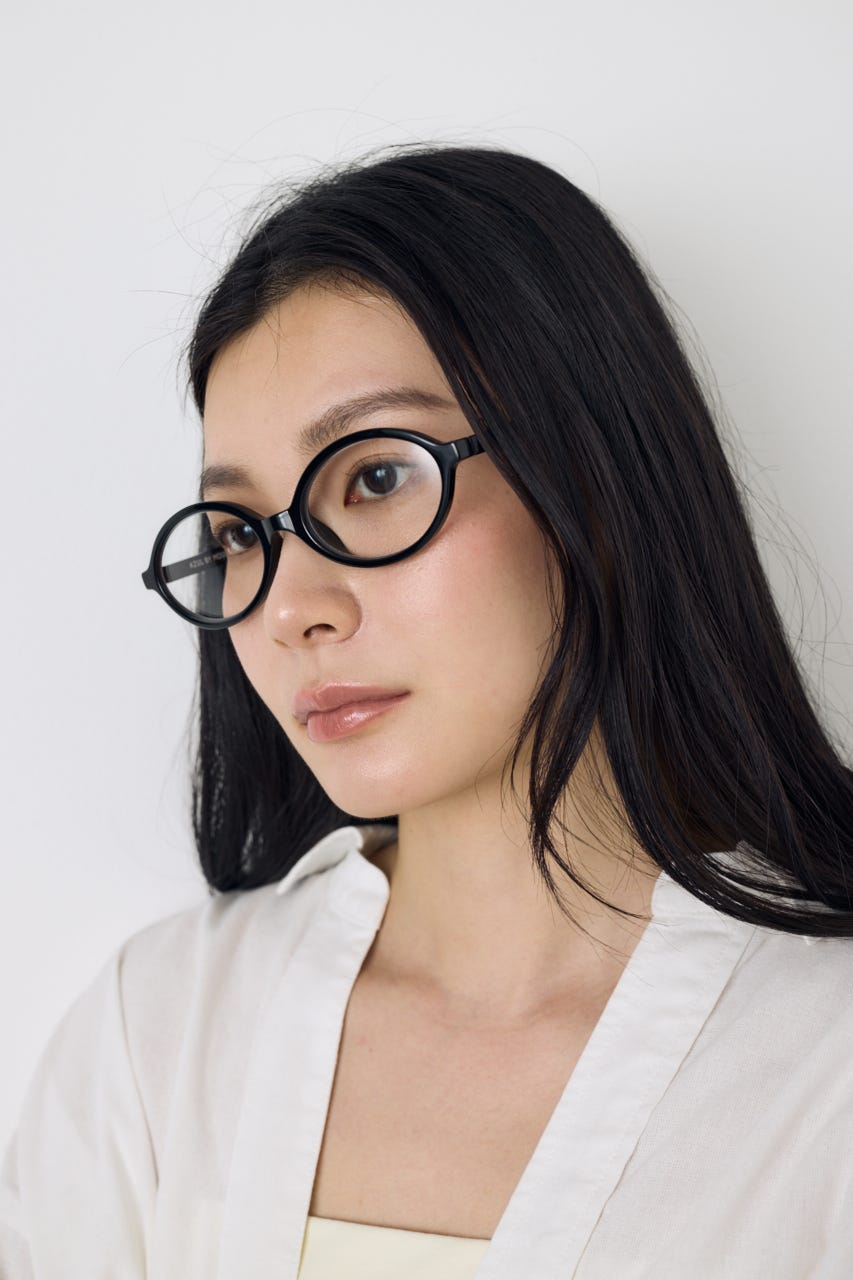 ラウンドフレームアイウェア BLK FREE