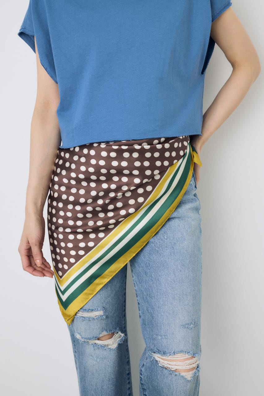 ドットスカーフ 柄BRN FREE