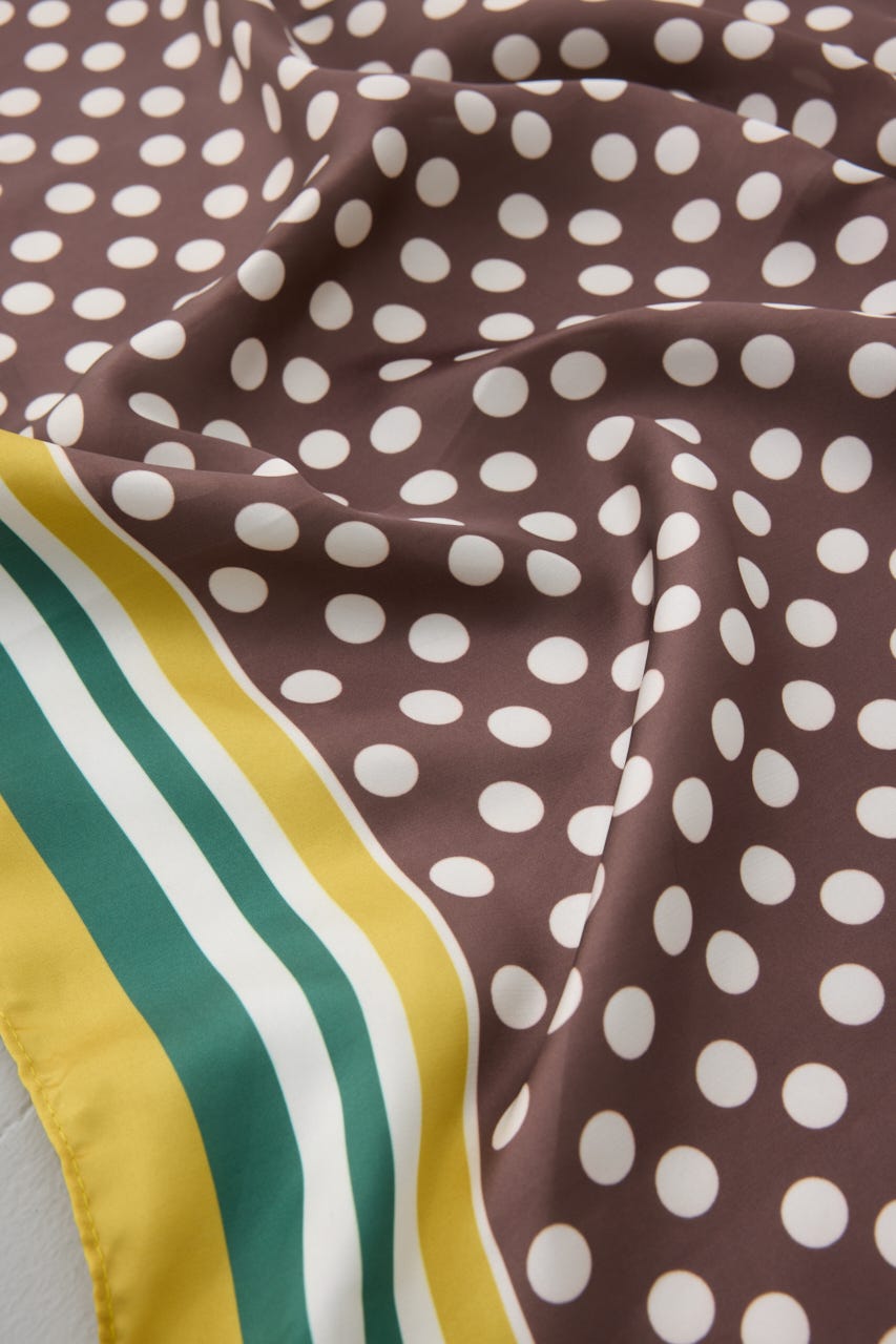 ドットスカーフ 柄BRN FREE