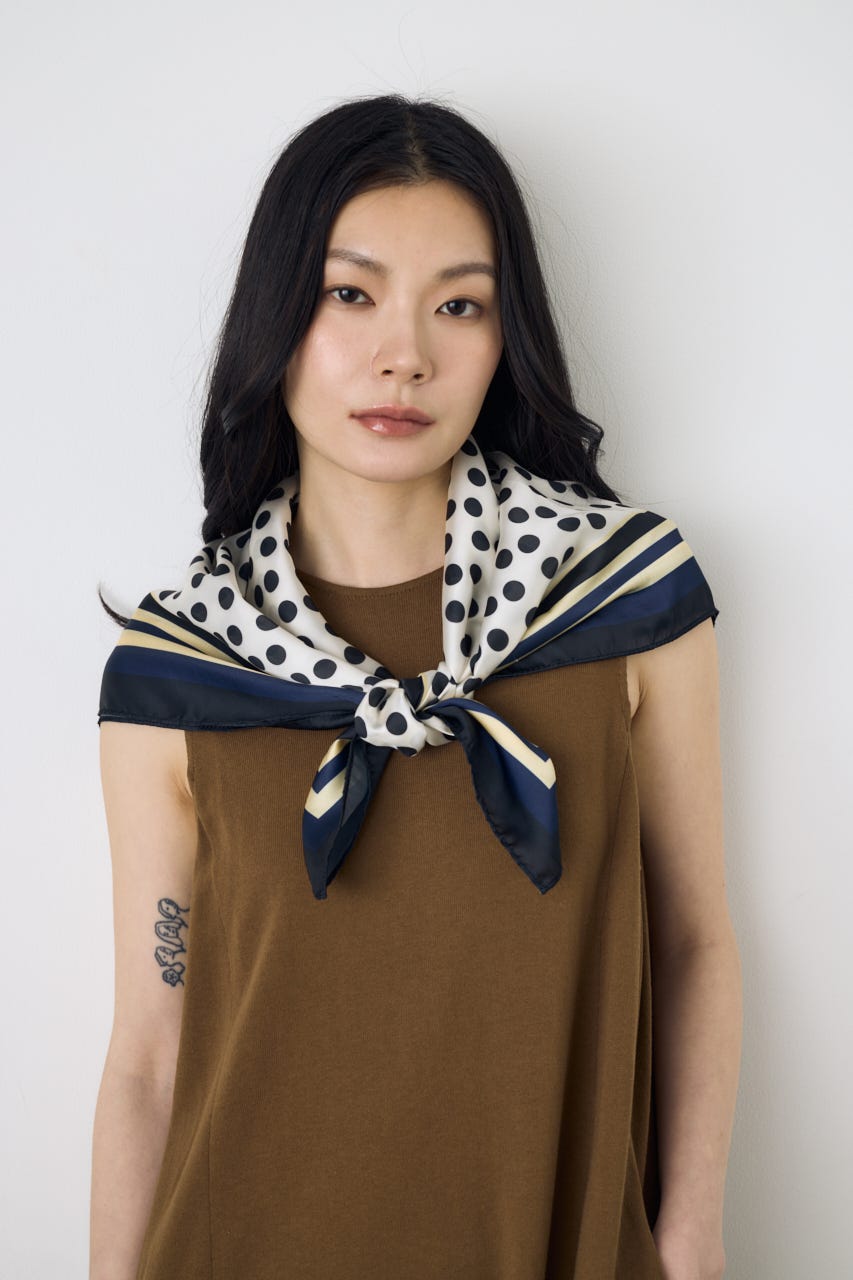 ドットスカーフ 柄WHT FREE
