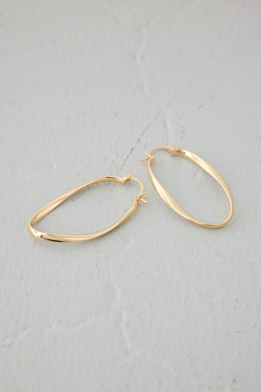 オーバルフープピアス L/GLD FREE
