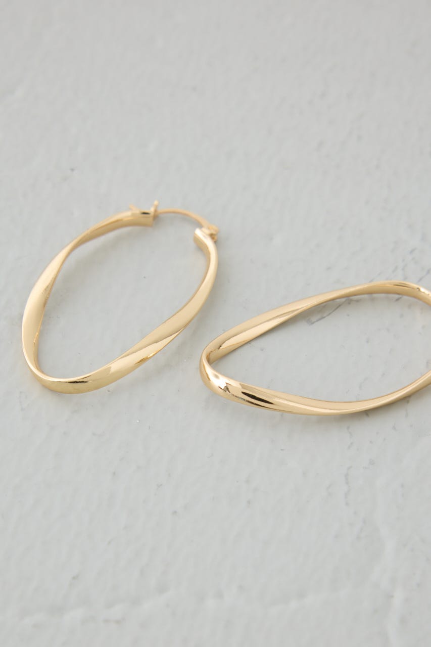 オーバルフープピアス L/GLD FREE