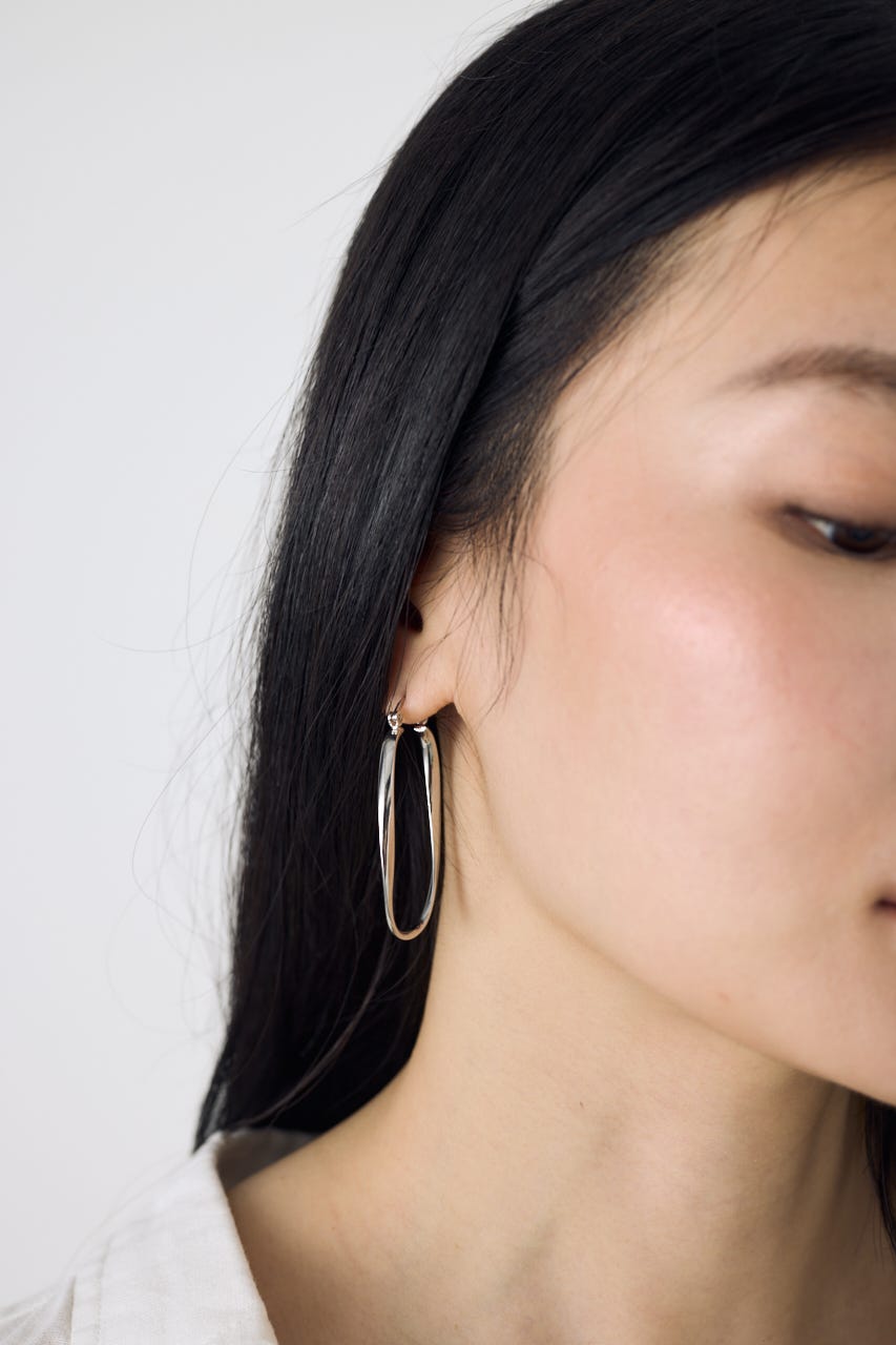 オーバルフープピアス SLV FREE