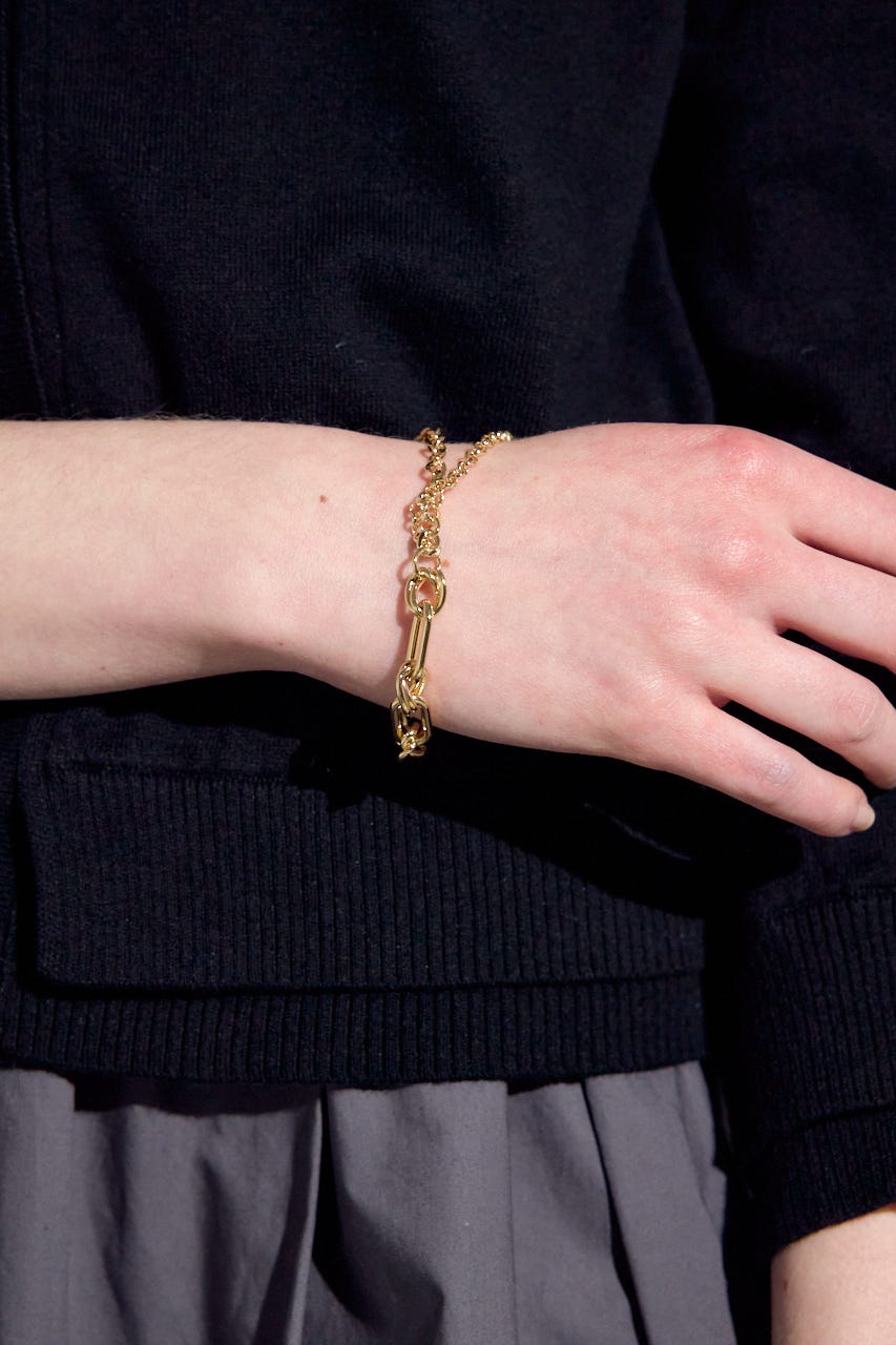 ミックスチェーンブレスレット L/GLD FREE