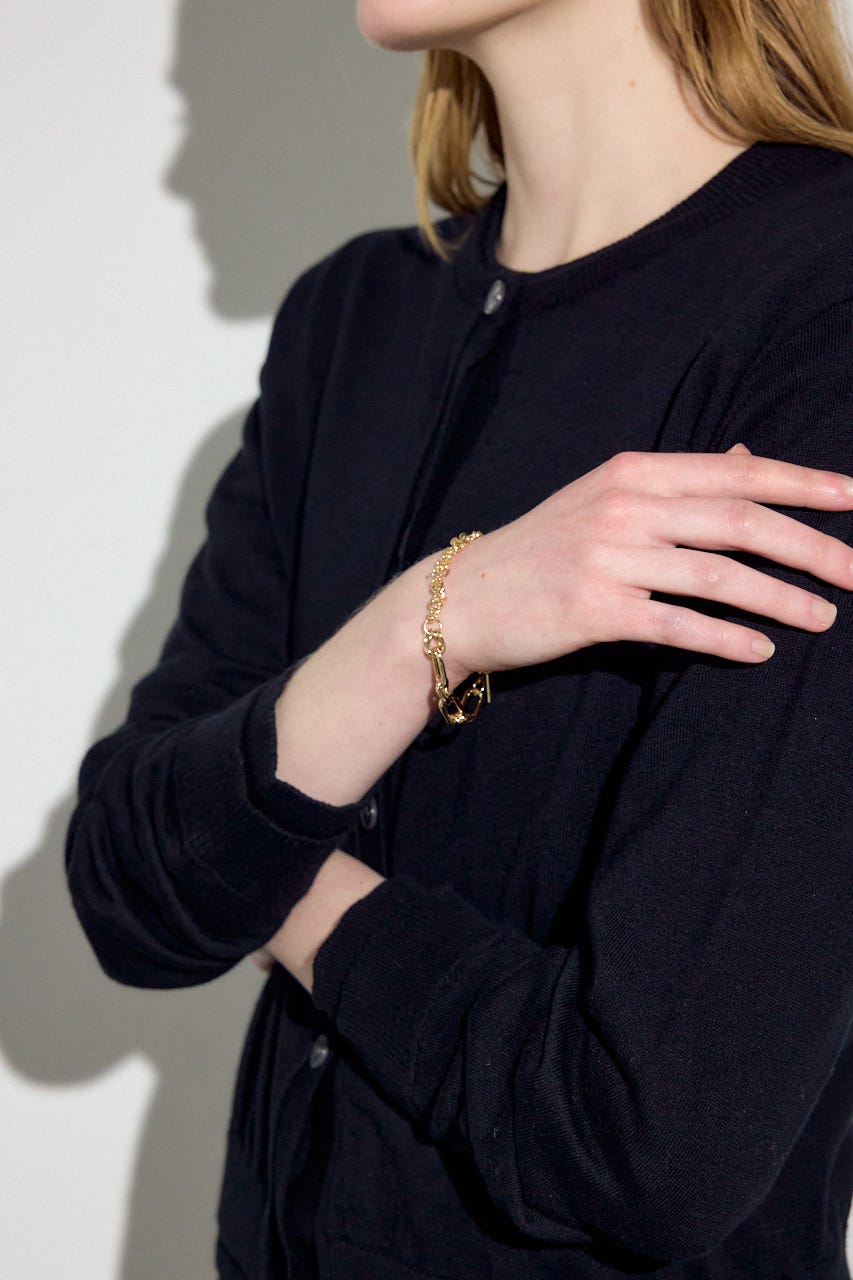 ミックスチェーンブレスレット L/GLD FREE