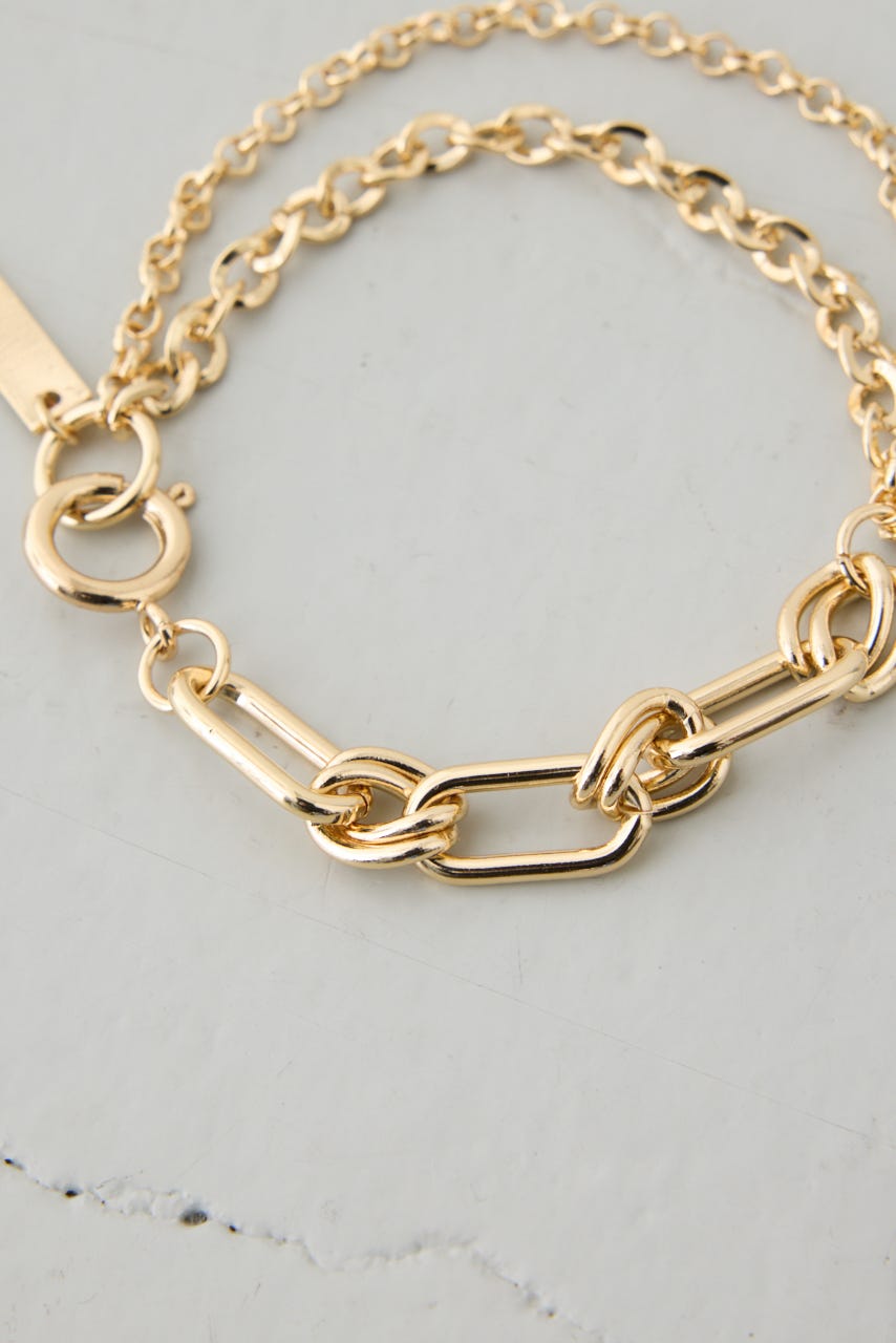 ミックスチェーンブレスレット L/GLD FREE