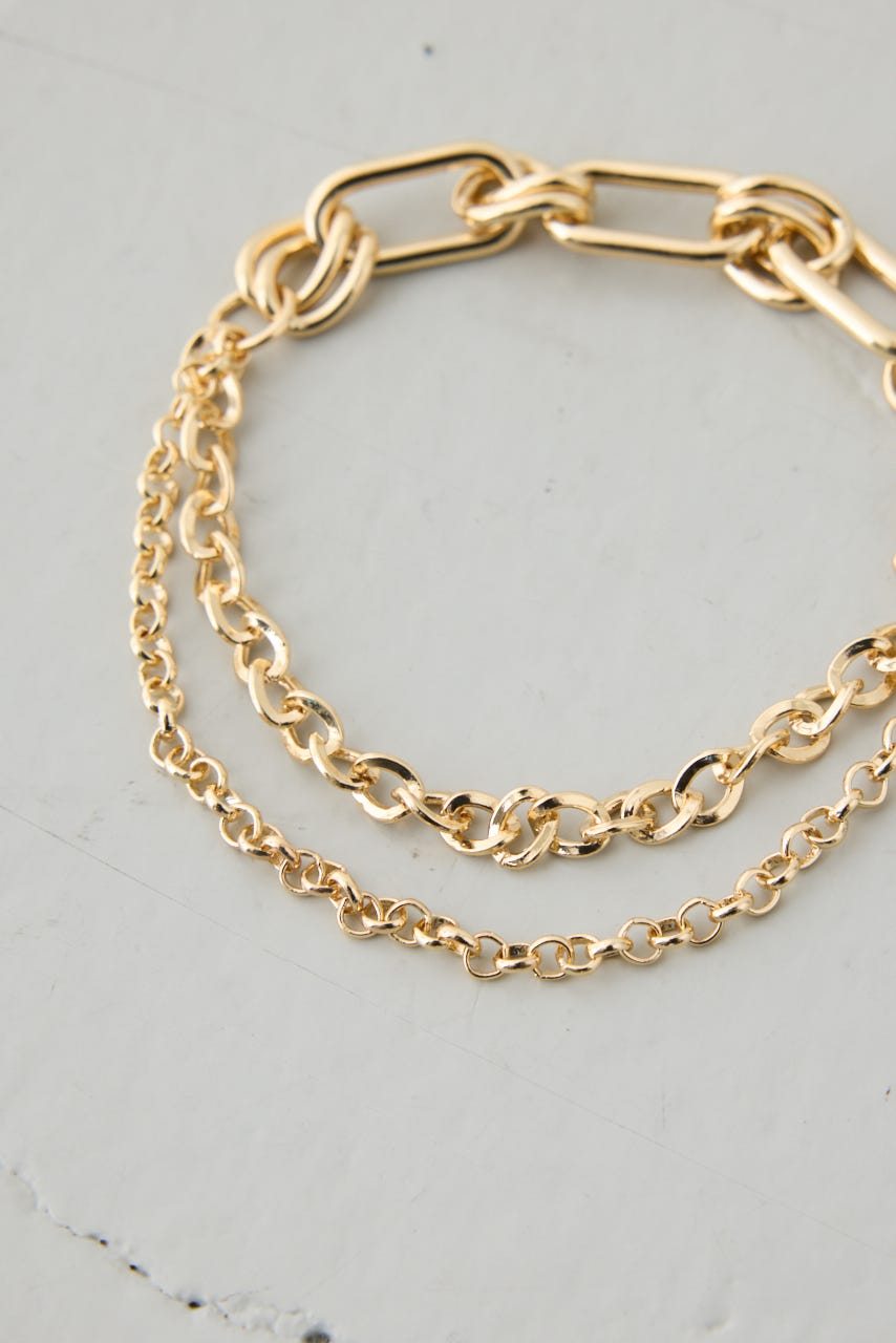 ミックスチェーンブレスレット L/GLD FREE