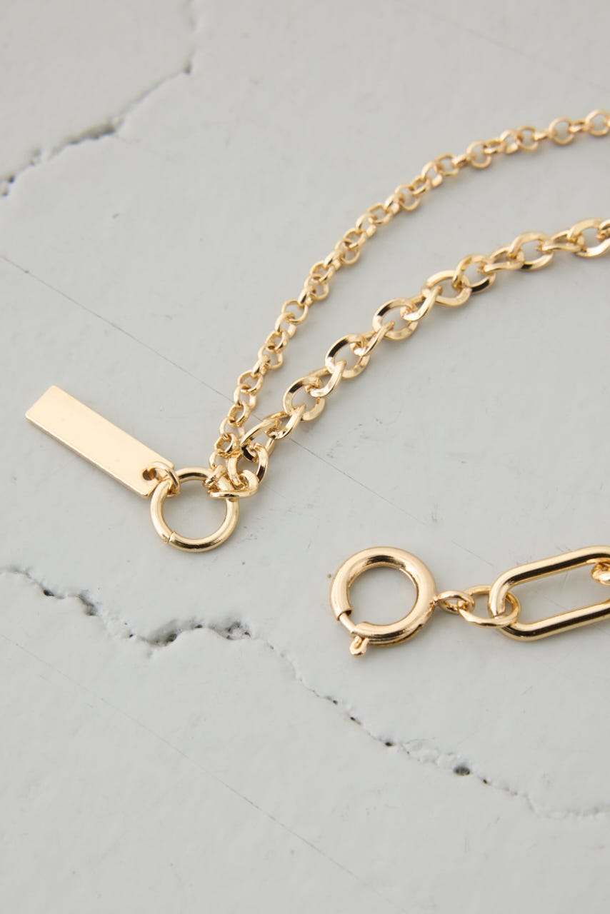 ミックスチェーンブレスレット L/GLD FREE