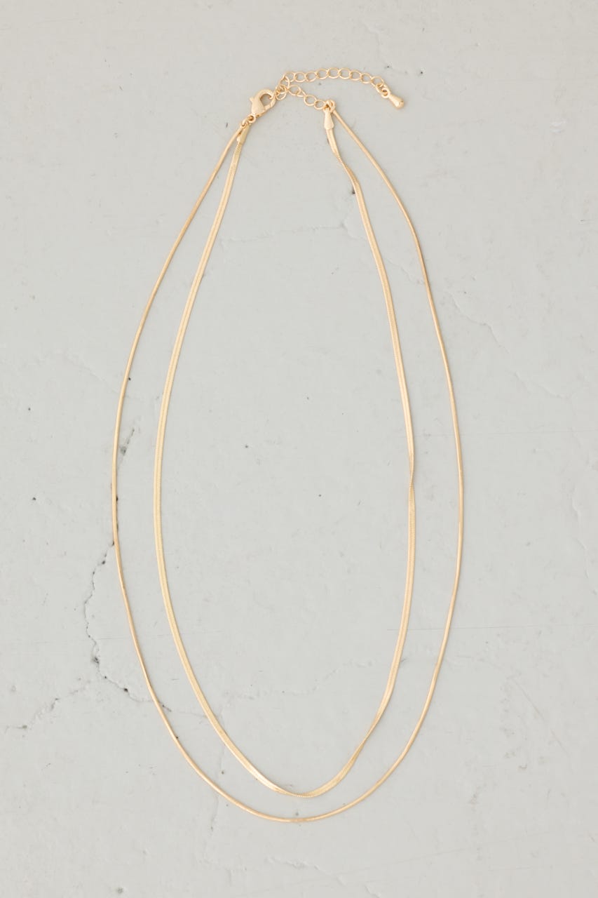 スネークチェーン2連ネックレス GLD FREE