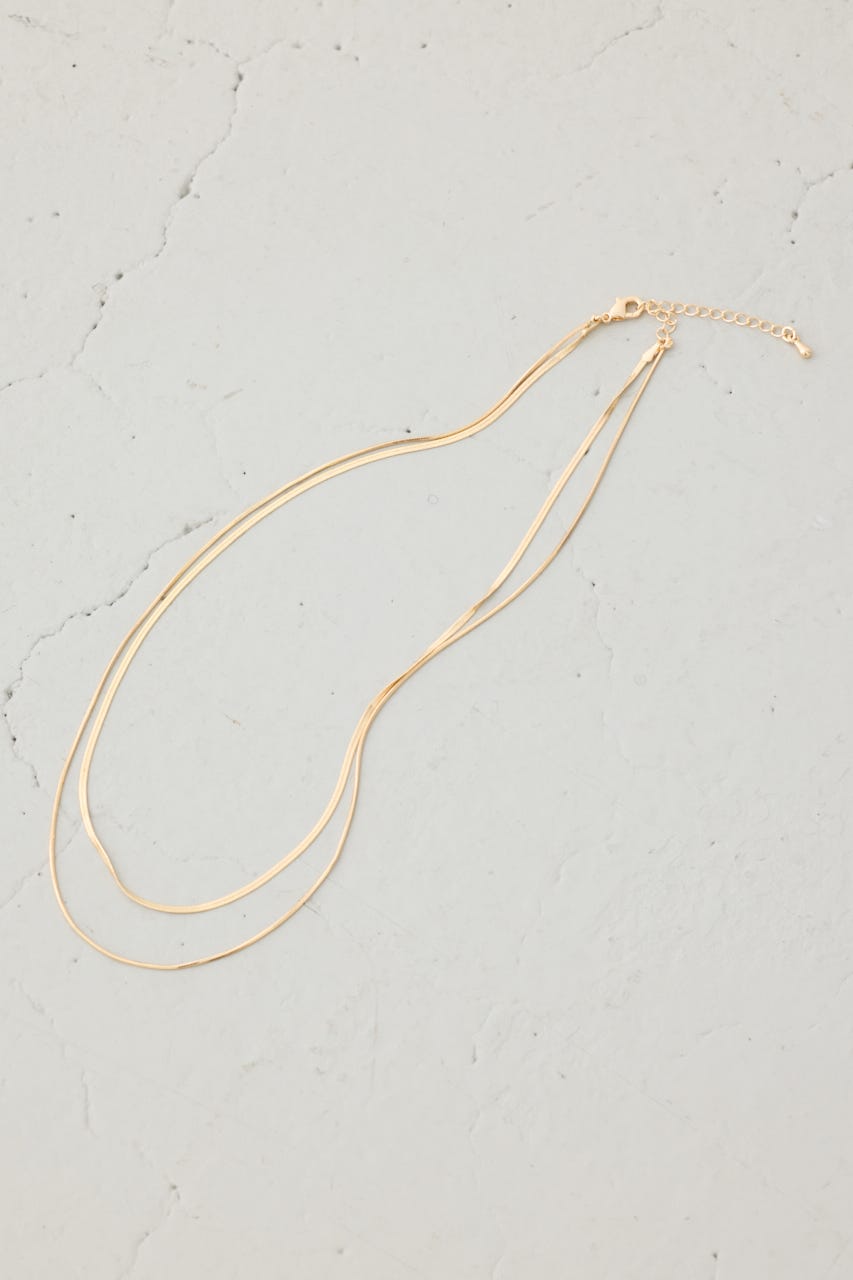 スネークチェーン2連ネックレス GLD FREE