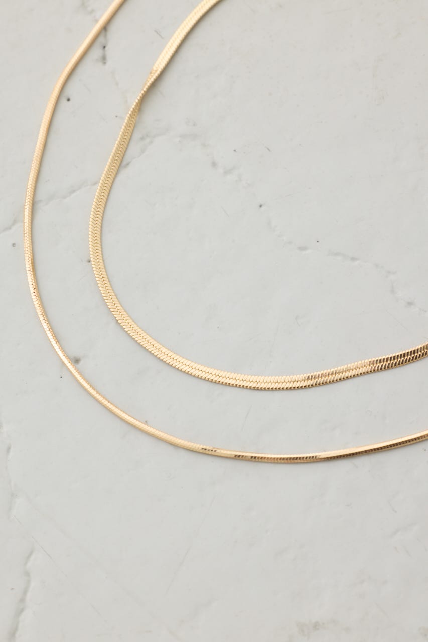 スネークチェーン2連ネックレス GLD FREE