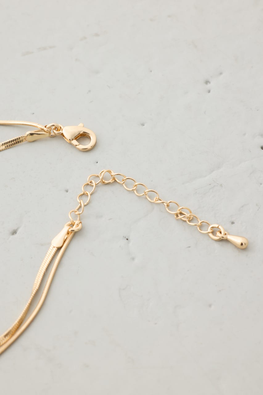 スネークチェーン2連ネックレス GLD FREE