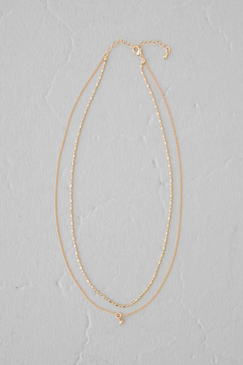 マルチチェーン2連ネックレス GLD FREE