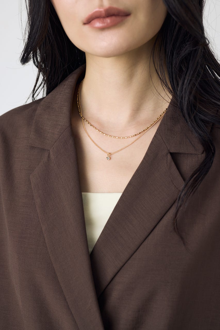 マルチチェーン2連ネックレス GLD FREE