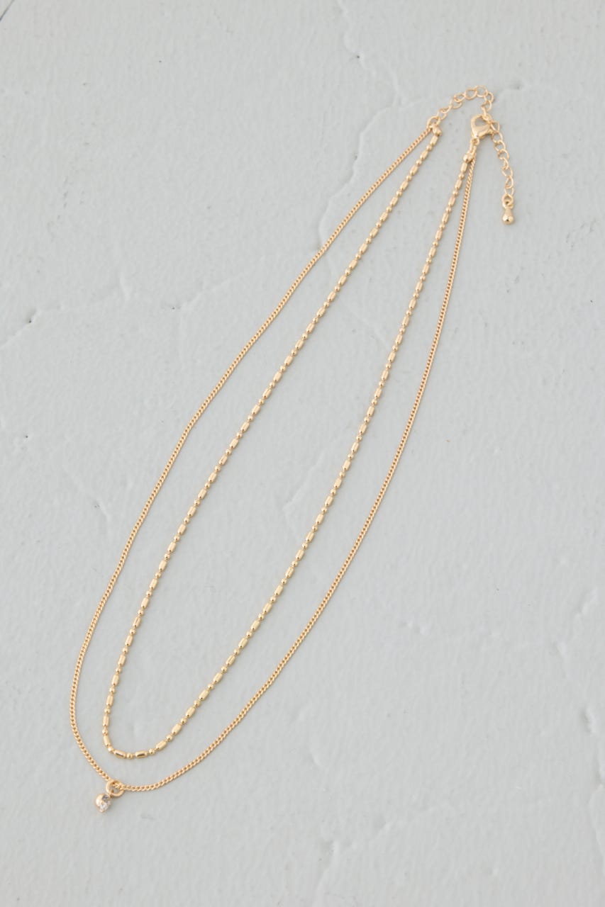 マルチチェーン2連ネックレス GLD FREE