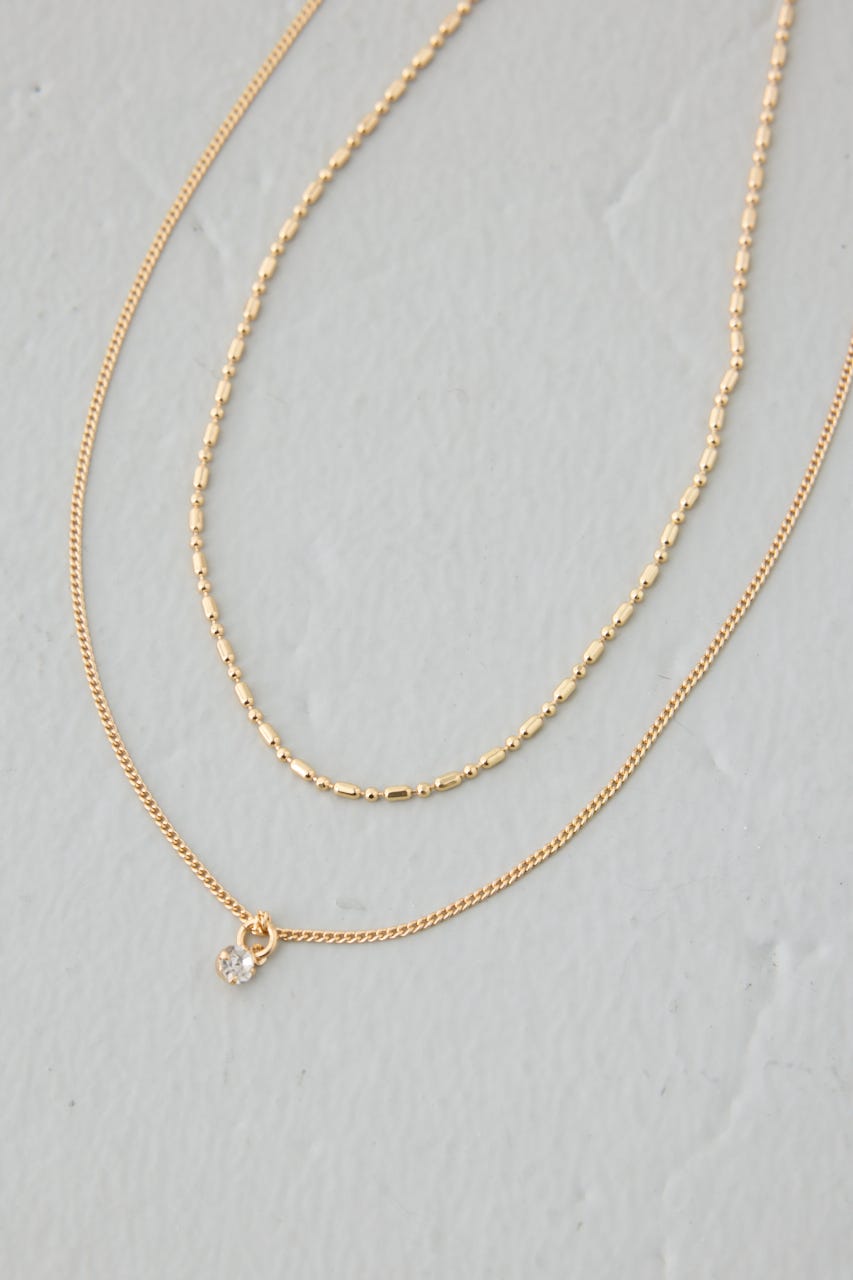 マルチチェーン2連ネックレス GLD FREE