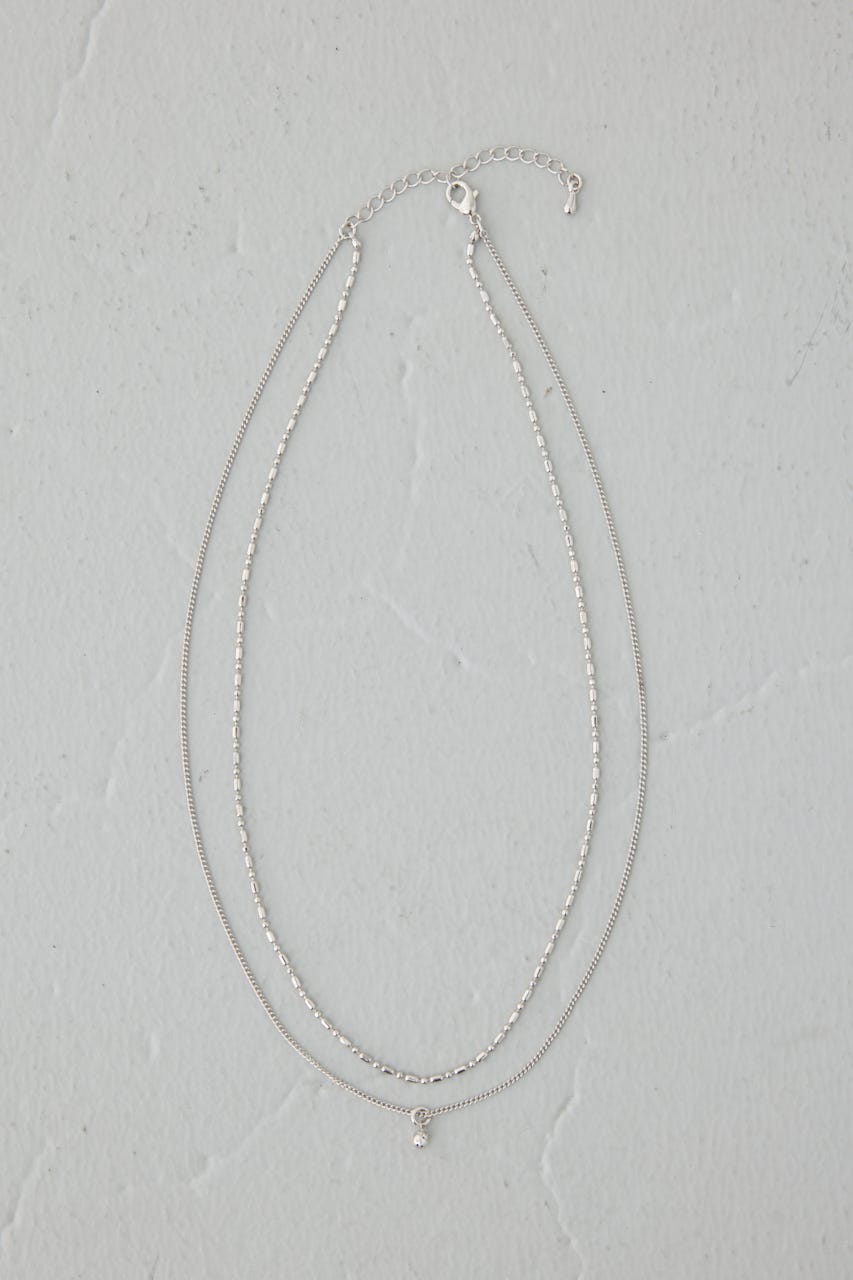 マルチチェーン2連ネックレス SLV FREE