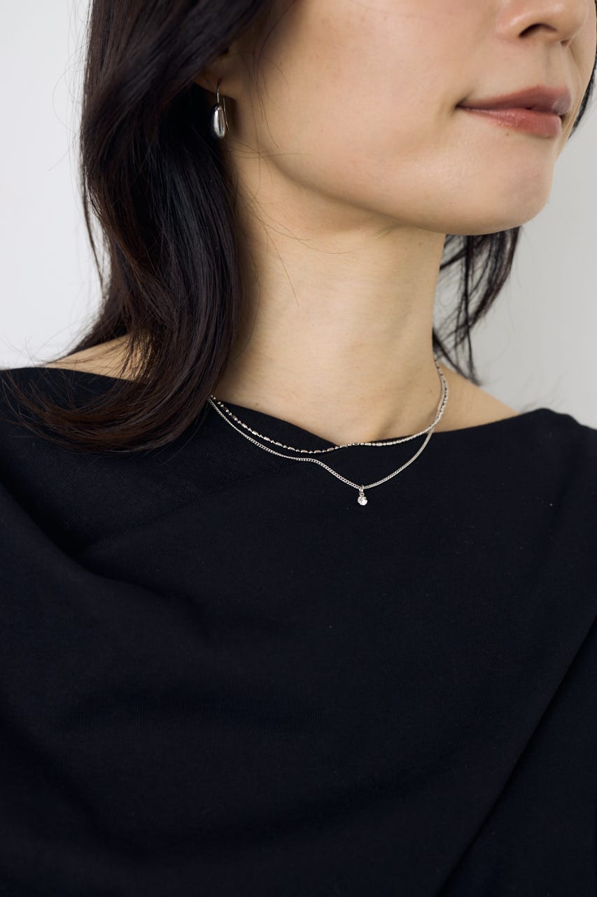 マルチチェーン2連ネックレス SLV FREE