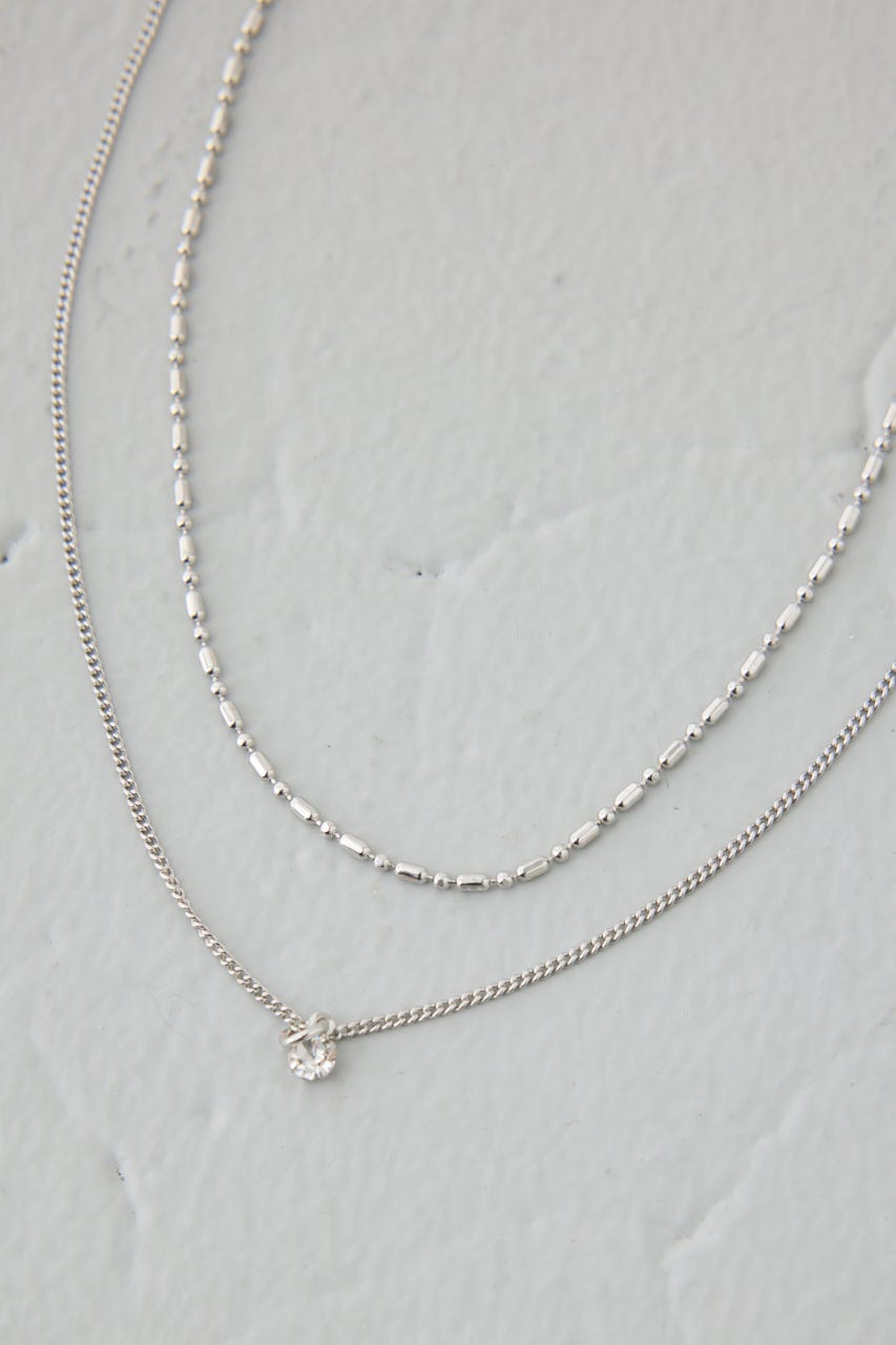 マルチチェーン2連ネックレス SLV FREE