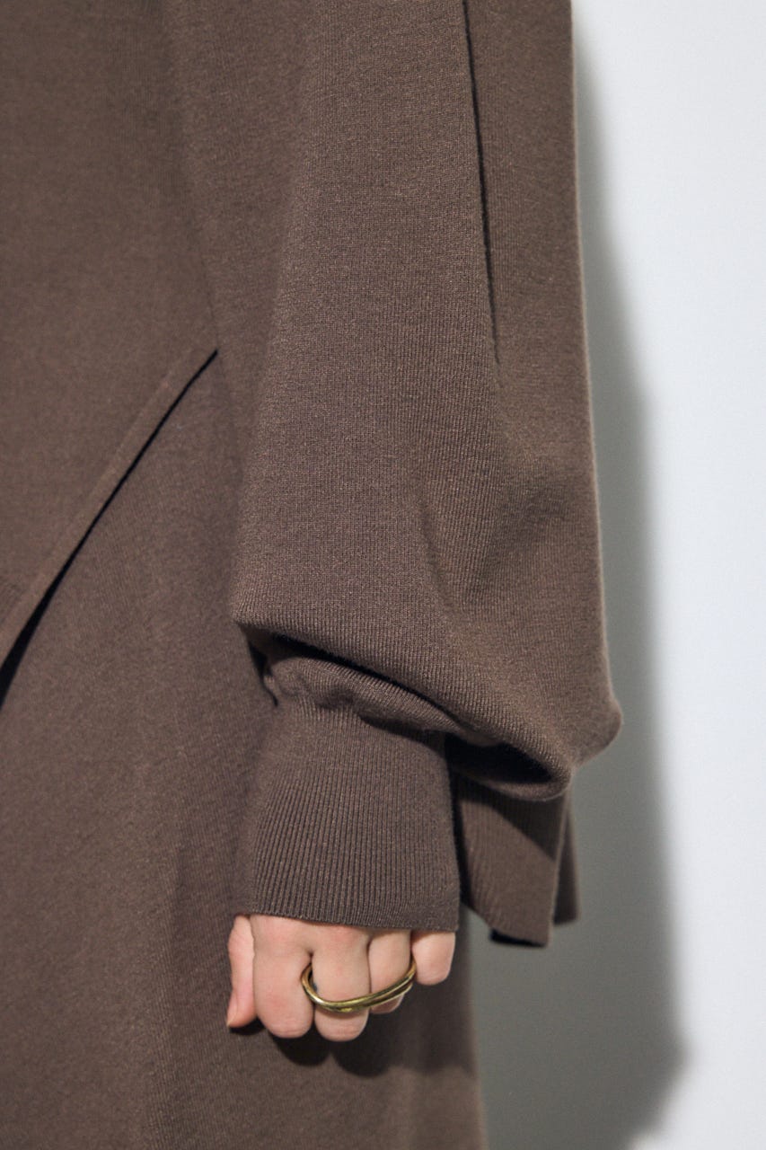 裾スリットニュアンスニットトップス BRN FREE