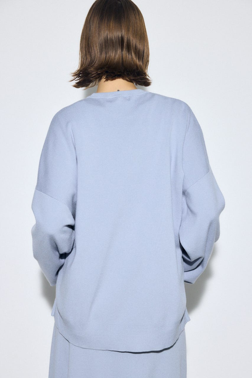裾スリットニュアンスニットトップス L/BLU FREE