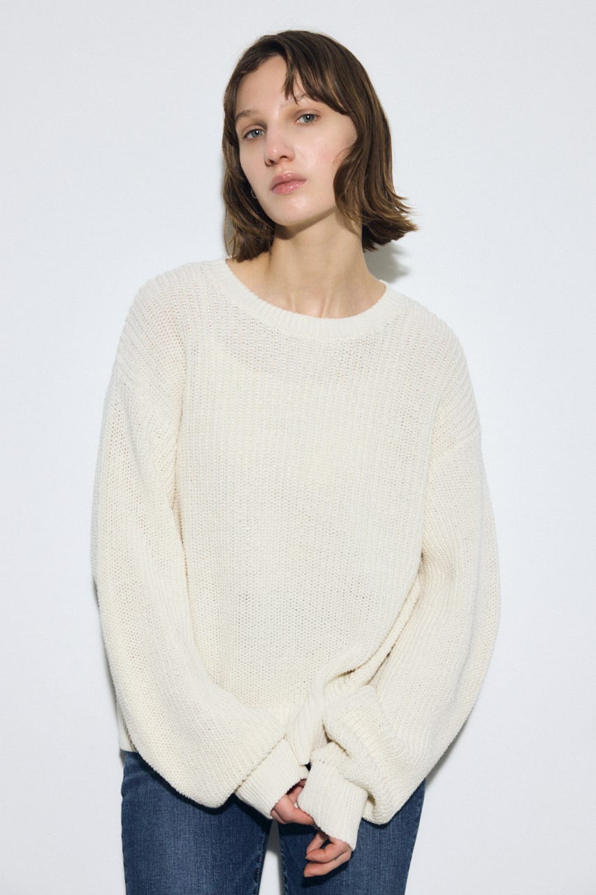 畔編みリラックスニットトップス IVOY FREE