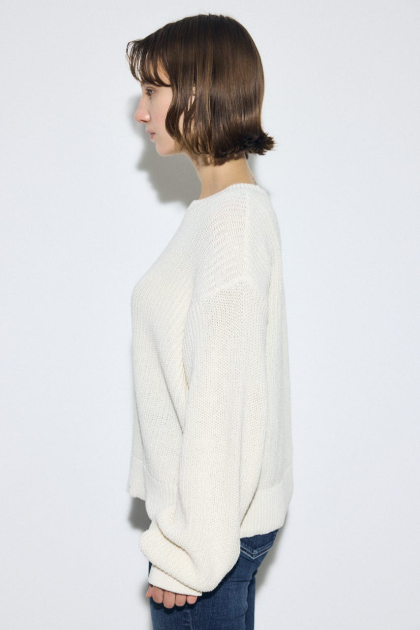 畔編みリラックスニットトップス IVOY FREE