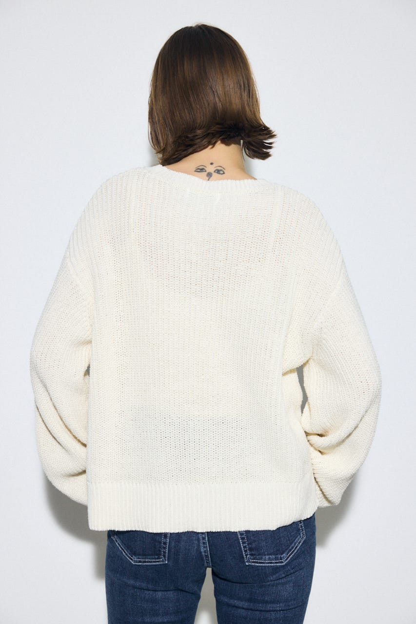 畔編みリラックスニットトップス IVOY FREE