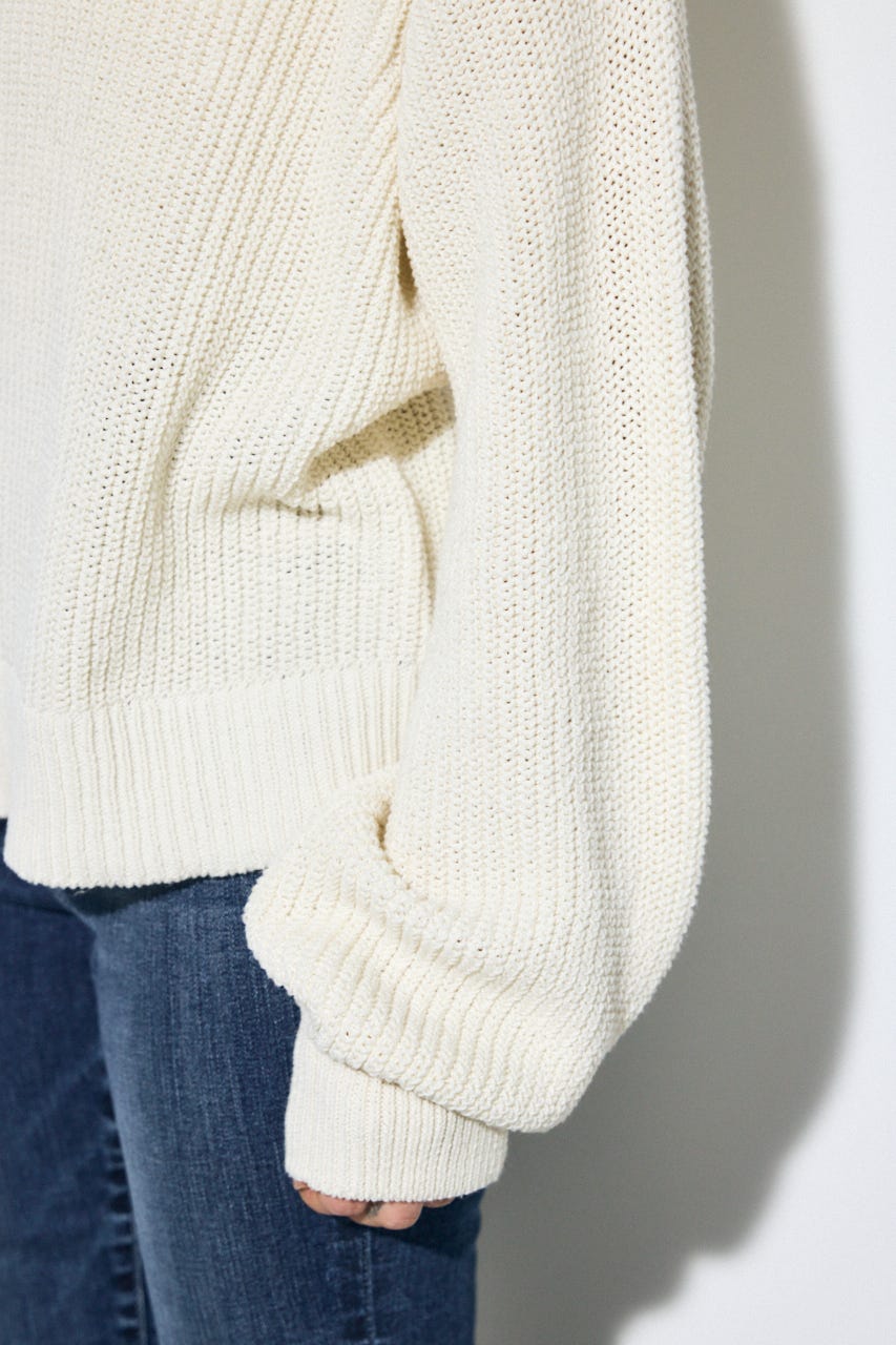 畔編みリラックスニットトップス IVOY FREE