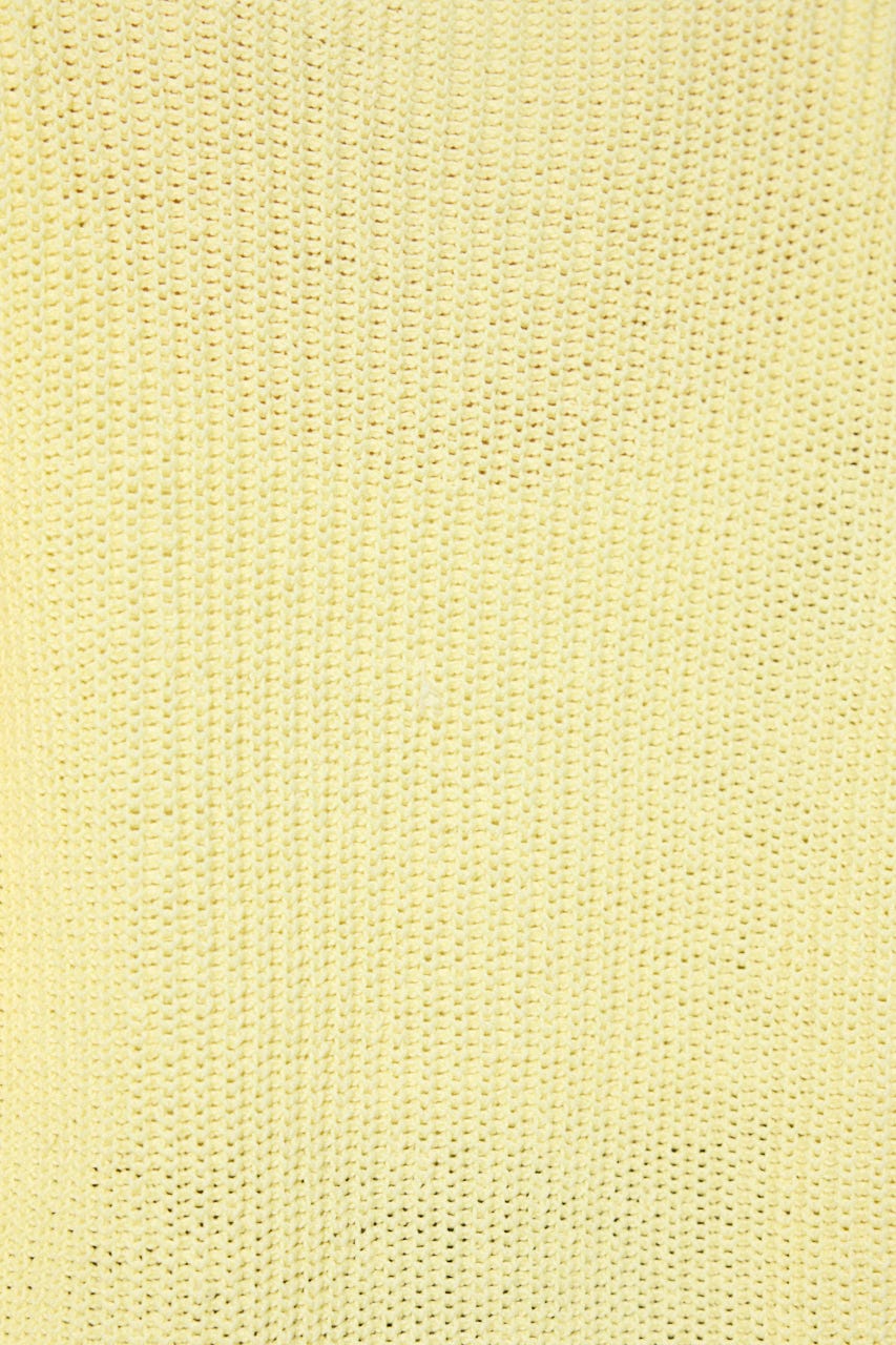 畔編みリラックスニットトップス L/YEL FREE