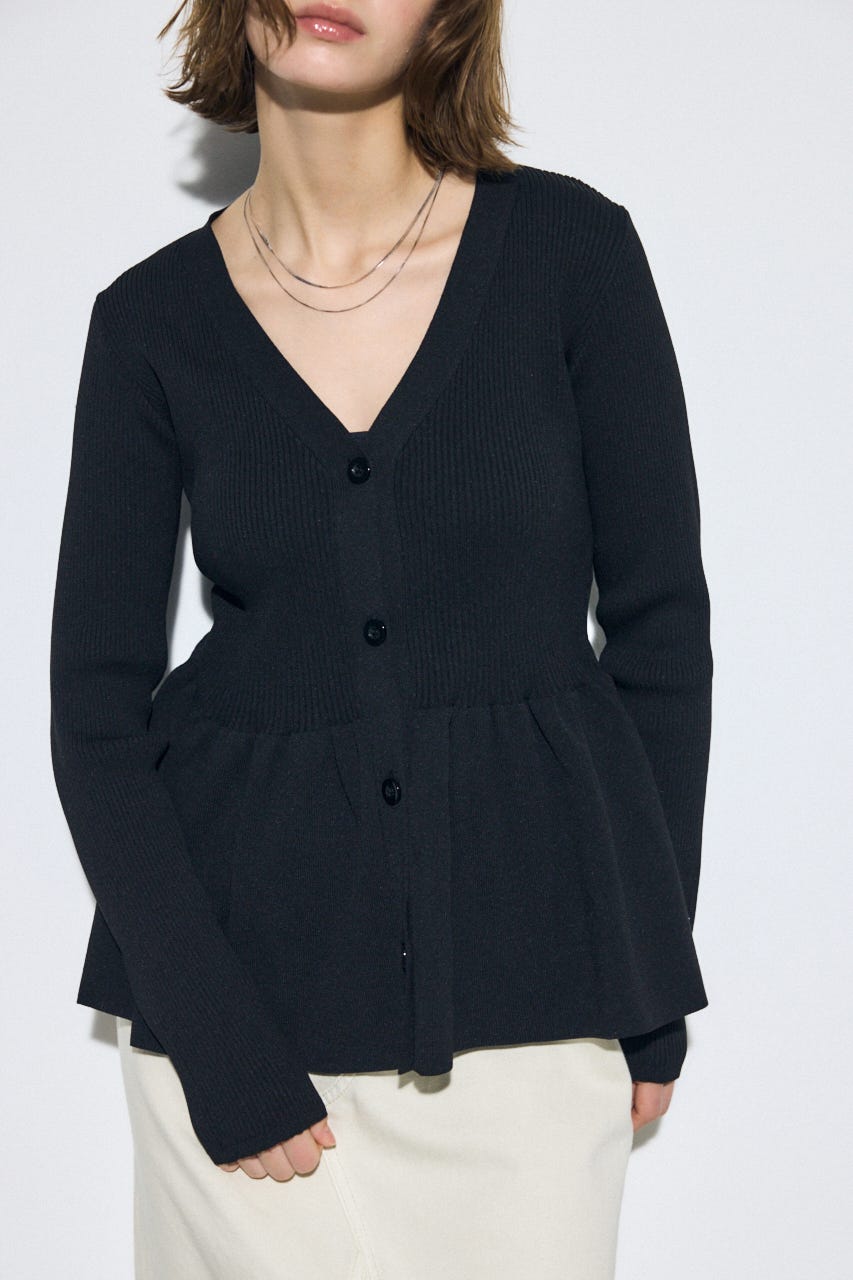 ペプラムカーディガン BLK FREE