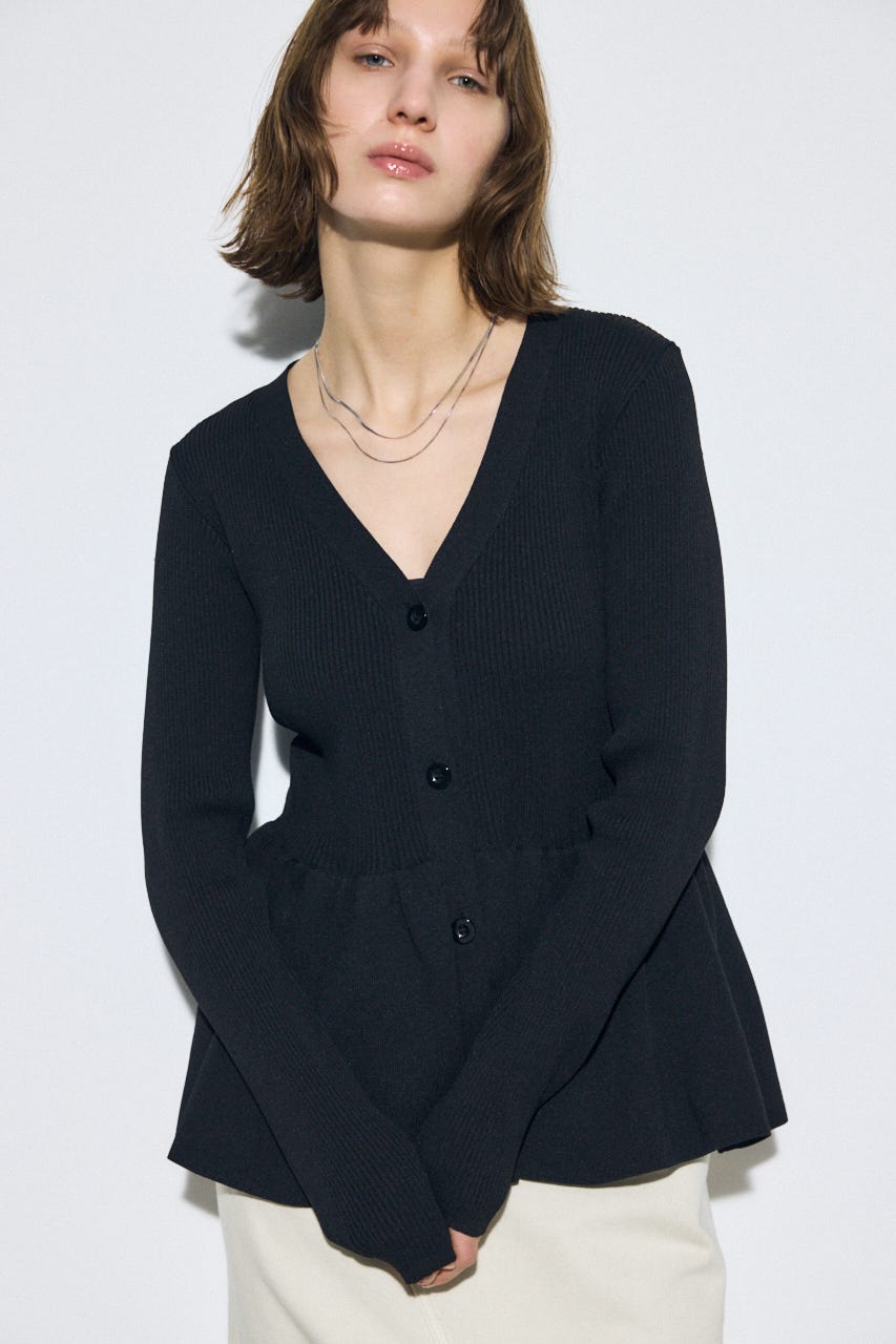 ペプラムカーディガン BLK FREE