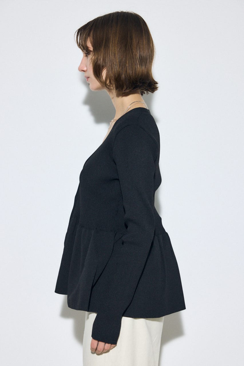 ペプラムカーディガン BLK FREE