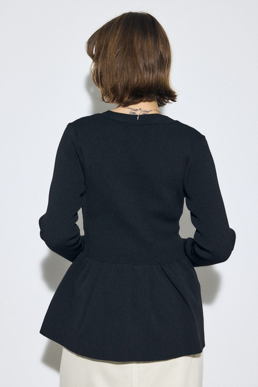 ペプラムカーディガン BLK FREE